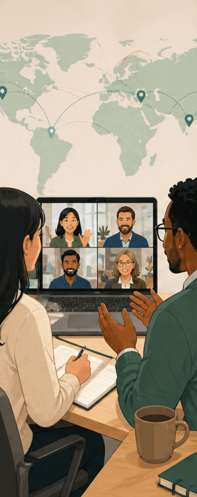 Collaborate on international programs scene image