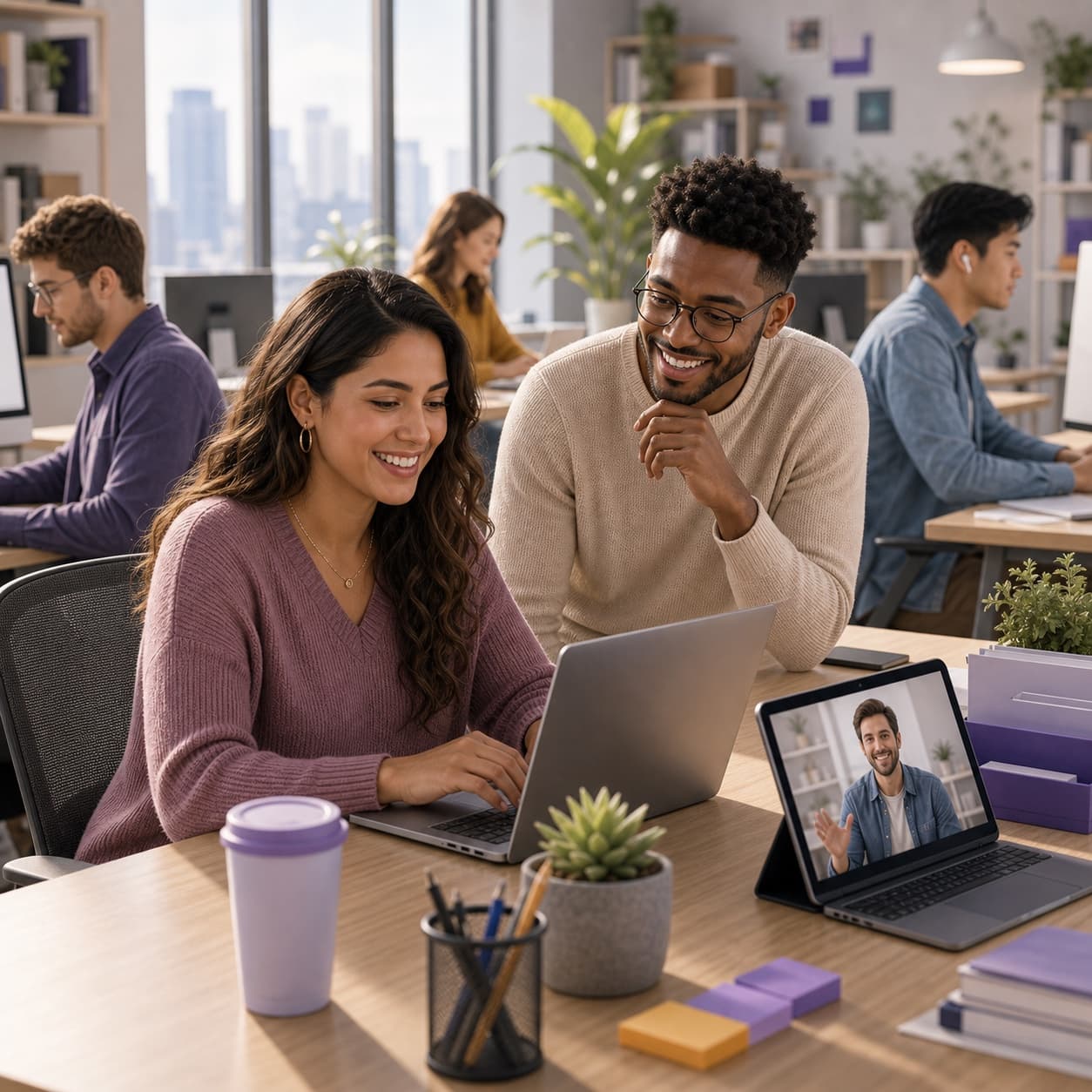 Team members come from different language backgrounds scene image